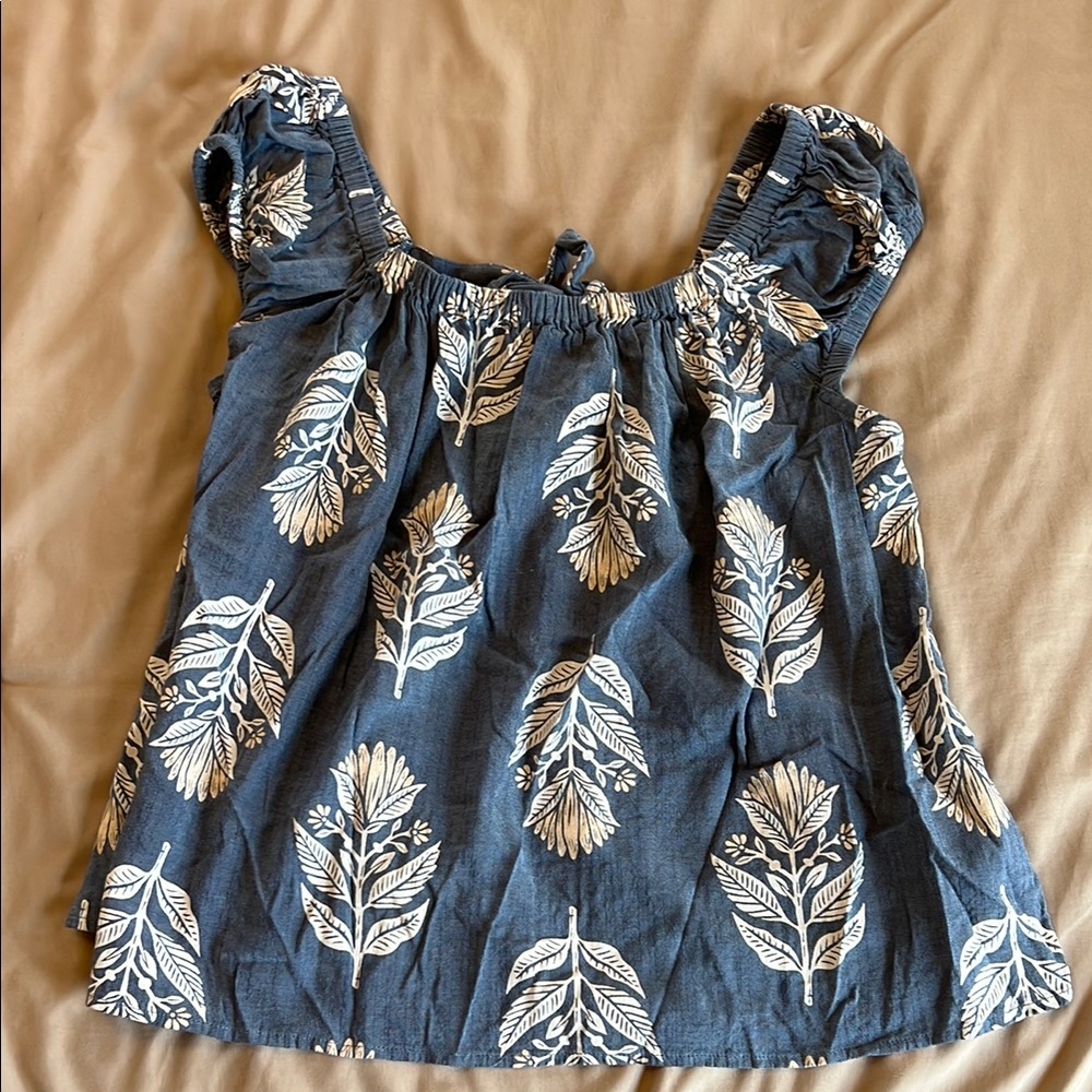 Old Navy Blue Floral Blouse